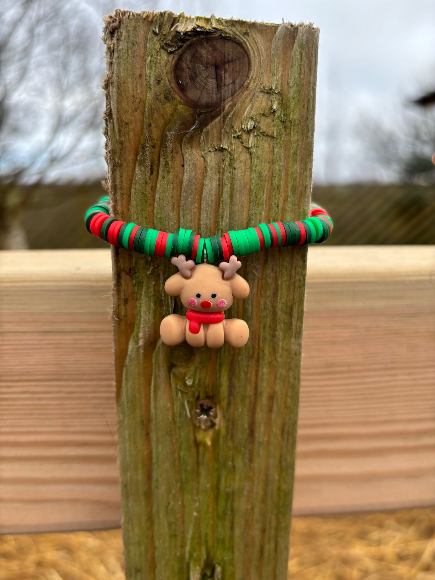 Reindeer charm Christmas bracelet
