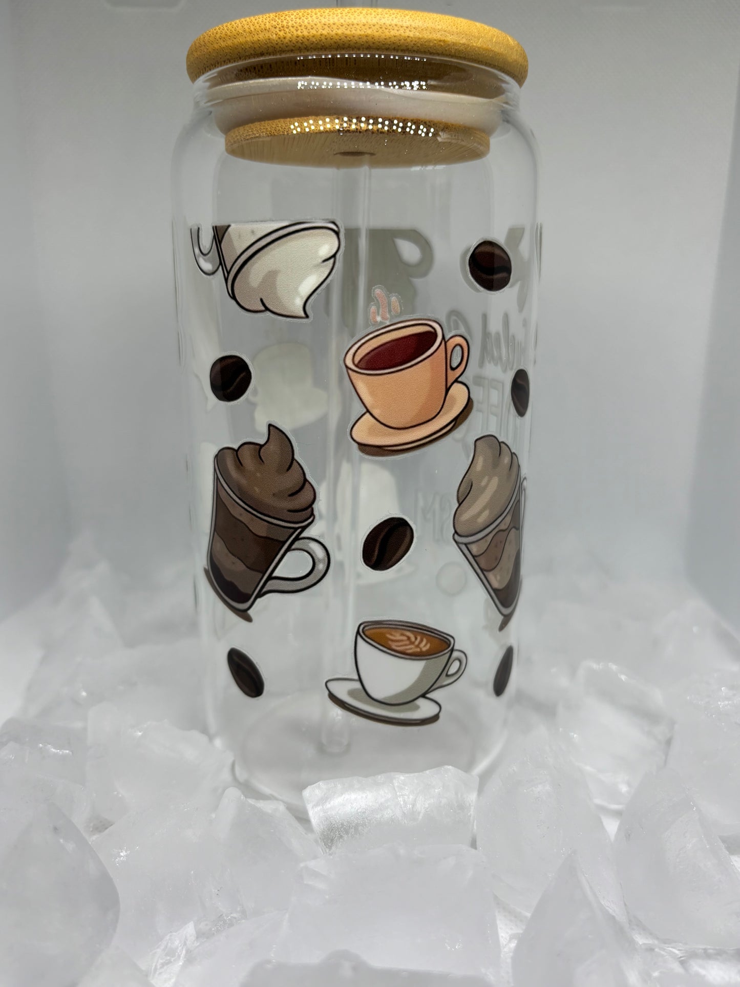 Glass Tumbler Cup - ‘Fueled By Coffee & Sarcasm’